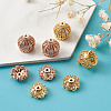 Hollow Brass Micro Pave Clear Cubic Zirconia Beads ZIRC-TA0001-16-4