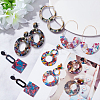 6 Pairs 6 Style Oval & Square & Donut Acrylic Dangle Stud Earrings EJEW-AN0003-36-7