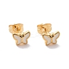Enamel Butterfly Stud Earrings with 316L Surgical Stainless Steel Pins EJEW-P204-04G-04-1