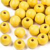 Dyed Natural Wood Beads X-TB095Y-4-1