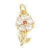 Brass Micro Pave Cubic Zirconia Pendants KK-F938-28G-02-1