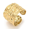 Ion Plating(IP) 304 Stainless Steel Textured Open Cuff Ring RJEW-A043-11G-1