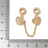 Brass Micro Pave Clear Cubic Zirconia Cable Chain European Beads KK-G531-07D-G-3