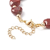 Natural Red Rainbow Jasper Heart Beaded Bracelet BJEW-JB08697-01-5