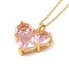Pink Cubic Zirconia Pendant Necklace LS-NJEW-H161-01A-2