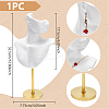 Resin Side Body Model Bust Shaped Jewelry Earrings Display Stands with Metal Base AJEW-WH0695-229B-3