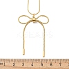 PVD Vacuum Plating 304 Stainless Steel Bowknot Pendant Round Snake Chain Necklaces for Women NJEW-Z044-10G-3