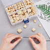 Faceted Unfinished Wood Beads WOOD-CJ0001-07-6