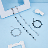 4Pcs 4 Style Alloy Hollow Star Link Chain Bracelets & Necklaces with ABS Plastic Pearl Beaded SJEW-FI0001-09-3