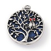 Dyed Natural Lapis Lazuli Tree of Life with Owl Pendants G-L524-15AS-05-1