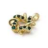 Brass Micro Pave Cubic Zirconia Charms KK-Q070-01F-G-2