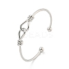 Cross Knot Brass Open Cuff Bangles for Women BJEW-G704-01P-1