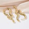 Rack Plating Brass Melting Drop Hoop Earrings for Women X-EJEW-Z019-19G-3