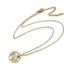 Brass Micro Pave Clear Cubic Zirconia Ring with Snake Pendants Necklaces NJEW-K280-03A-G-2
