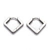 Tarnish Resistant 304 Stainless Steel Rhombus Huggie Hoop Earrings STAS-J033-08P-1