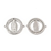 Brass Micro Pave Clear Cubic Zirconia Connector Charms KK-E068-VB353-2