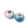 Two Tone Opaque Resin Rondelle European Beads RESI-Z046-02D-2