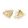 Christmas Theme Brass Pave Clear Cubic Zirconia Charms KK-T073-05G-2