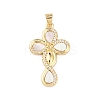Brass Micro Pave Cubic Zirconia Pendants KK-K408-24B-G-1