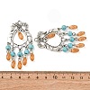 Dyed Synthetic Turquoise & Glass Tassel Big Pendants FIND-G098-04AS-3