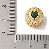 Heart Real 18K Gold Plated Brass Micro Pave Cubic Zirconia European Beads KK-G511-01G-4