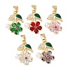 Brass Micro Pave Cubic Zirconia with ABS Plastic Imitation Pearl Pendants KK-Z141-05G-1