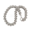 13.5MM 304 Stainless Steel Panther Chain OT Necklaces for Women NJEW-G179-03P-2