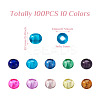 100Pcs 10 Colors Transparent Glass European Beads GLAA-CD0001-12-4