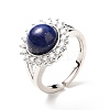 Natural Lapis Lazuli Adjustable Rings RJEW-P043-02P-20-4