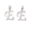 Rack Plating Eco-Friendly Brass Letter Pendants KK-K265-02P-E-1
