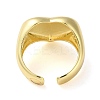 Eco-Friendly Brass Heart Open Cuff Rings for Women RJEW-A025-02G-3