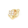 Brass Micro Pave Clear Cubic Zirconia Charms KK-Z151-18G-Q-2