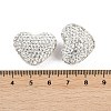 Heart Shaped Polymer Clay Rhinestone Beads CLAY-NH0002-02B-3