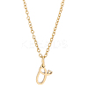 1pc 304 Stainless Steel Letter Pendant Necklaces NJEW-LP0001-39O-G-1