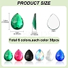180Pcs 6 Colors Acrylic Rhinestone Flat Back Cabochons GACR-YW0001-04-2