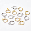 BENECREAT 32Pcs 2 Color Brass Huggie Hoop Earring Findings KK-BC0007-88-4