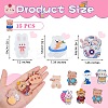 15Pcs 15 Style Bear & Rabbit Brooch Pins JEWB-SZ0001-35-2