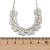 Brass Micro Pave Clear Cubic Zirconia Fruit Bib Necklaces NJEW-F342-01B-P-5
