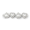 Brass Micro Pave Clear Cubic Zirconia Connector Charms KK-G526-17P-1