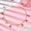 Star Flower Butterfly Ribbon Crown 304 Stainless Steel Cable Chain Necklaces NJEW-FS00010-3