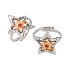 304 Stainless Steel Adjustable Open Cuff Statement Rings RJEW-C083-19P-04-4