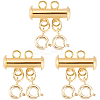 3Pcs 2 Holes Brass Slide Lock Clasps KK-BBC0027-60A-1