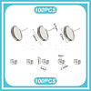 Flat Round 304 Stainless Steel Stud Earring Settings STAS-UN0060-72B-3