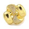 Rack Plating Brass Micro Pave Cubic Zirconia Cuff Rings for Women RJEW-I107-12G-2