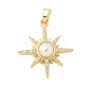 Brass Micro Pave Clear Cubic Zirconia Pendants KK-S507-01G-1