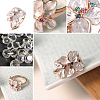 18K Real Rose Gold Plated Eco-Friendly Alloy Czech Rhinestone Flower Rings RJEW-AA00298-7#-RG-4