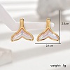 Vintage 201 Stainless Steel Mermaid Tail Stud Earrings for Women ZJ7502-1
