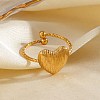 304 Stainless Steel Adjustable Open Cuff Rings for Women RJEW-K303-02G-1
