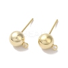 Brass Studs Earrings Finding KK-K383-03C-G-1