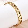 304 Stainless Steel Ring Link Chain Hinged Cuff Bangles SA-CBAB92B-02G-5